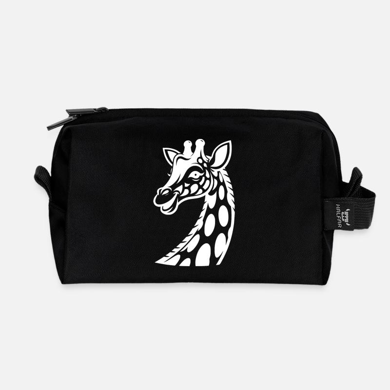 Lustige putzige Afrika Giraffe niedlicher Blick - Recycelte Kulturtasche - Schwarz