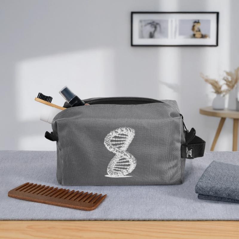 Twisted Möbius Loop Chain DNA Möbius Ribbon Recycled Toiletry Zip Bag