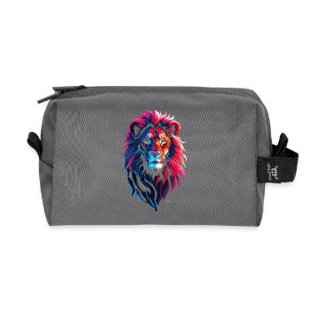 Roter und blauer Löwe - Recycelte Kulturtasche - Anthrazit - Vorne