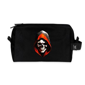 Hooded Skull - Recycelte Kulturtasche - Schwarz - Vorne