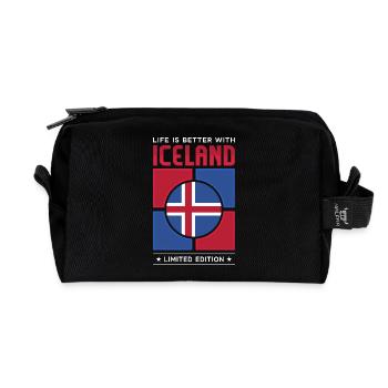 Islande - Trousse de toilette en tissu recyclé - noir - Devant