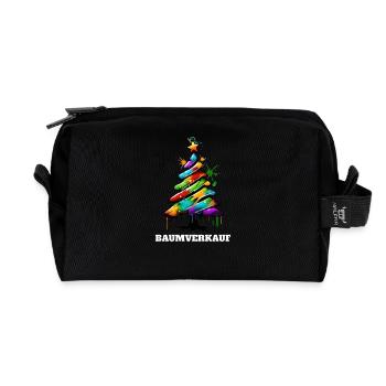 Baumverkauf Weihnachtsbaum Christbaum Tanne - Recycelte Kulturtasche - Schwarz - Vorne