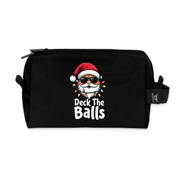 Basketball en costume de Père Noël Deck Les Balles - Trousse de toilette en tissu recyclé - noir - Devant