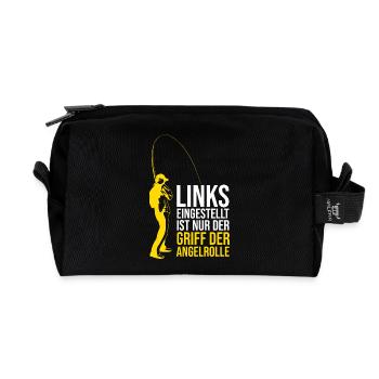 Links eingestellt ist nur der Griff der Angelrolle - Recycelte Kulturtasche - Schwarz - Vorne