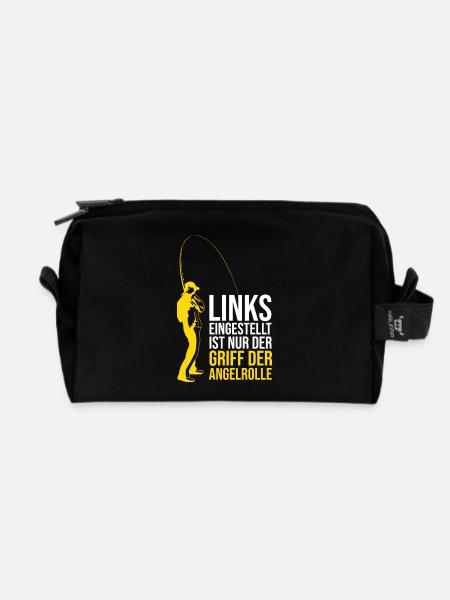 Links eingestellt ist nur der Griff der Angelrolle - Recycelte Kulturtasche - Schwarz