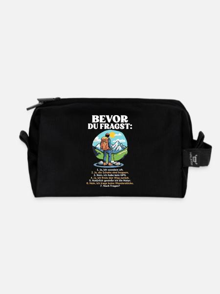 Bevor Du Fragst Wanderer Wandern Outdoor - Recycelte Kulturtasche - Schwarz