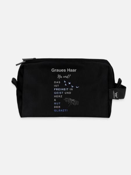 Graues Haar - Recycelte Kulturtasche - Schwarz