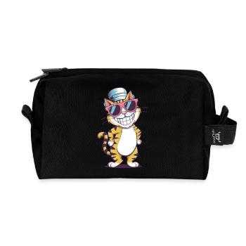 Ambiance de chat cool - Trousse de toilette en tissu recyclé - noir - Devant