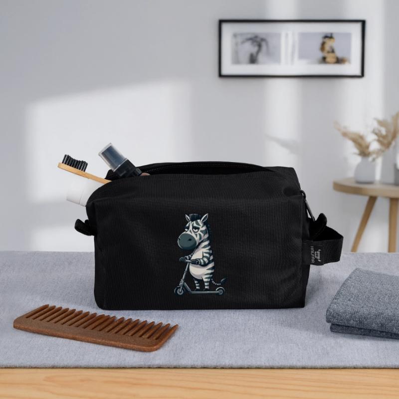 Mürrisches Zebra Roller Comic Rollerspaß Trousse de toilette en tissu recyclé