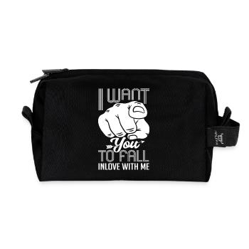 Zeigefinger Ich Will Dass Du Dich Verliebst - Recycelte Kulturtasche - Schwarz - Vorne