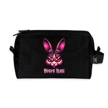 BÖSES HASI – Süß, aber teuflisch! - Recycelte Kulturtasche - Schwarz - Vorne