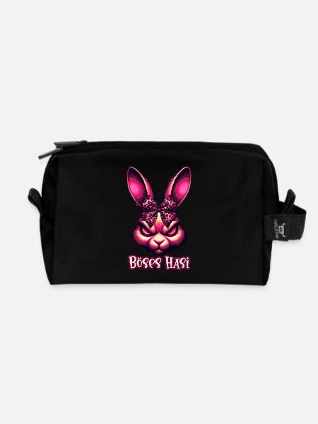 BÖSES HASI – Süß, aber teuflisch! - Recycelte Kulturtasche - Schwarz