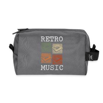 Retro Cassette Radio 80s Party - Recycled Toiletry Zip Bag - anthracite - Front