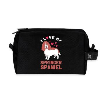 Springer Spaniel Hund - Recycelte Kulturtasche - Schwarz - Vorne