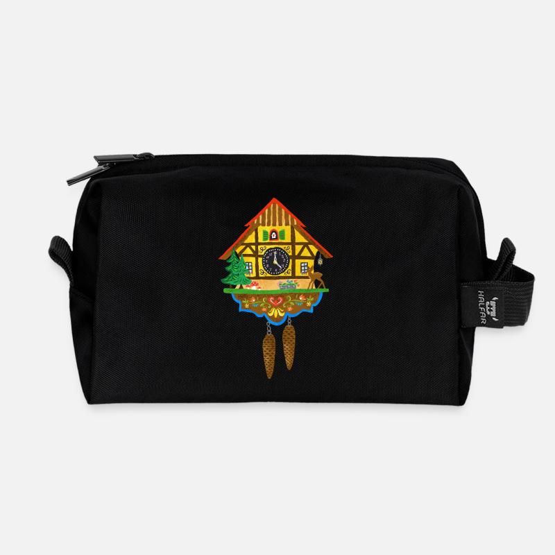 Kuckucksuhr - Recycelte Kulturtasche - Schwarz