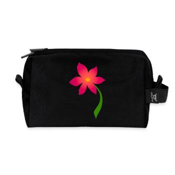 small flower - Recycled Toiletry Zip Bag - black - Front