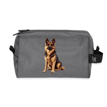 German Shepherd - Recycled Toiletry Zip Bag - anthracite - Front