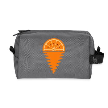 Orange sunset - Recycled Toiletry Zip Bag - anthracite - Front