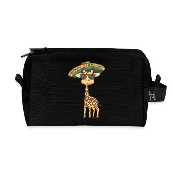 Giraffe Funny Sombrero - Recycled Toiletry Zip Bag - black - Front