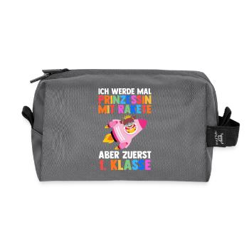 Princess First Grade School Enrollment Schoolchild - Recycled Toiletry Zip Bag - anthracite - Front