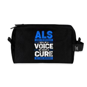 ALS nerve disease - Recycled Toiletry Zip Bag - black - Front