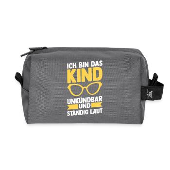 Daughter Son - Recycled Toiletry Zip Bag - anthracite - Front