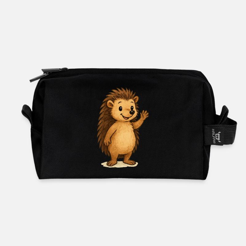 igel comic - Recycelte Kulturtasche - Schwarz