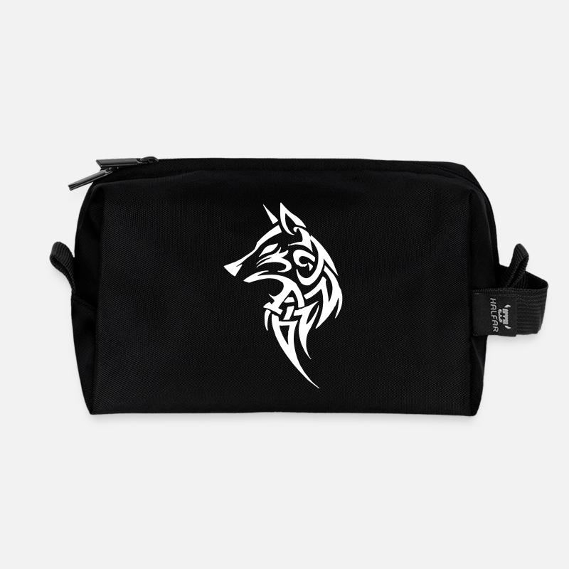 Wolf Tribal - Recycelte Kulturtasche - Schwarz