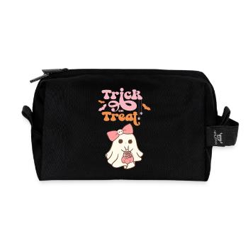 🎃 Trick or Treat – Style 👻🍬 Kawaii - Trousse de toilette en tissu recyclé - noir - Devant