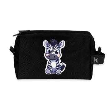 Zebra - Recycelte Kulturtasche - Schwarz - Vorne