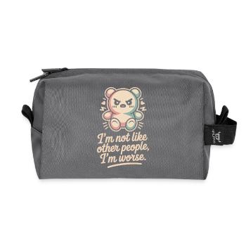 I'm Not Like Other People I'm Worse Frech Gothic - Recycled Toiletry Zip Bag - anthracite - Front
