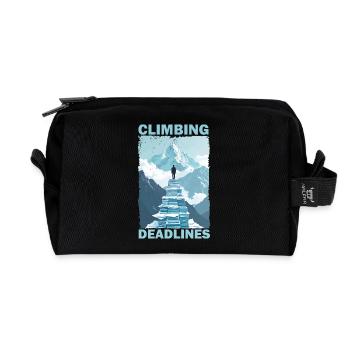 Deadlines erklimmen – Lustiger Berg der Büroauslastung - Recycelte Kulturtasche - Schwarz - Vorne