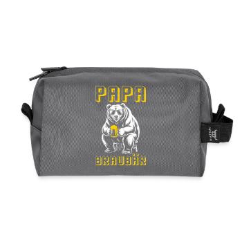 Dad-to-be PAPA BRAUBÄR Funny - Recycled Toiletry Zip Bag - anthracite - Front