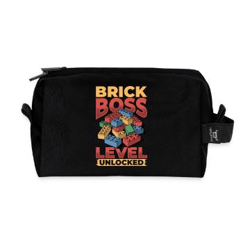 Building Blocks Kids Brick Builder - Recycled Toiletry Zip Bag - black - Front