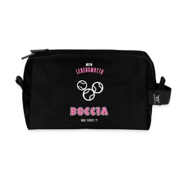 Boccia Joueur de boccia Joueur de bossia Boule - Trousse de toilette en tissu recyclé - noir - Devant