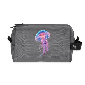 Regenbogen-Neonquallen - Recycelte Kulturtasche - Anthrazit - Vorne
