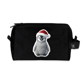 Little penguin in winter magic - Recycled Toiletry Zip Bag - black - Front