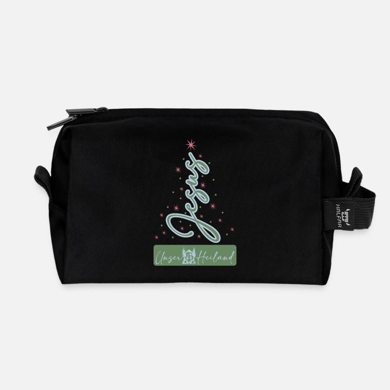 Unser Heiland – Weihnachtsschrift - Recycelte Kulturtasche - Schwarz
