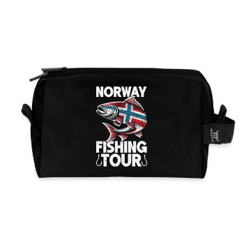 Norway Fishermen Fish Fishing Anglers Norway - Recycled Toiletry Zip Bag - black - Front