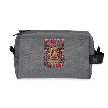 Heart Full of Fire - Recycled Toiletry Zip Bag - anthracite - Front