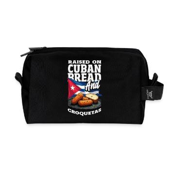 Cuba Pride & Home - Design du drapeau de Cuba - Trousse de toilette en tissu recyclé - noir - Devant