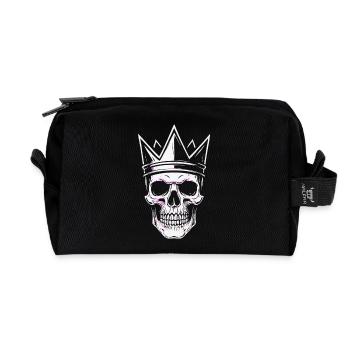 Skull King Totenkopf Krone Motiv - Recycelte Kulturtasche - Schwarz - Vorne
