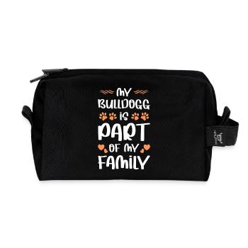 Mon bouledogue fait partie de ma famille - Trousse de toilette en tissu recyclé - noir - Devant