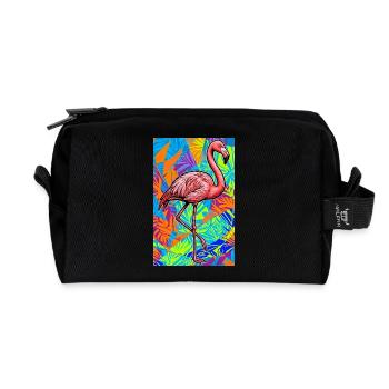 Flamant - Trousse de toilette en tissu recyclé - noir - Devant