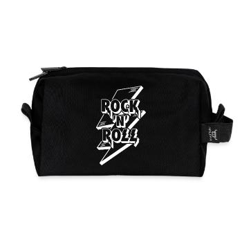 Rock 'n' Roll Lightning Bolt 3D-Logo - Recycelte Kulturtasche - Schwarz - Vorne