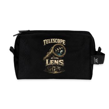Astronomie Astronom Telescope My Time Lens - Recycelte Kulturtasche - Schwarz - Vorne
