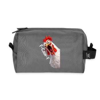 F-Caw-F poulet Humour adulte Coq drôle Fcawf - Trousse de toilette en tissu recyclé - anthracite - Devant