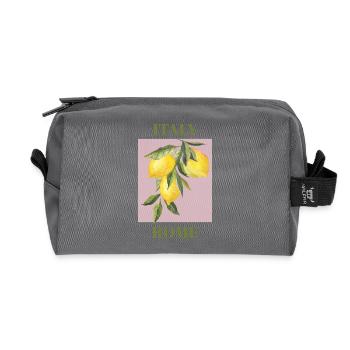 Italy Rome Vacation Beach Lemons Rome Fashion - Recycled Toiletry Zip Bag - anthracite - Front