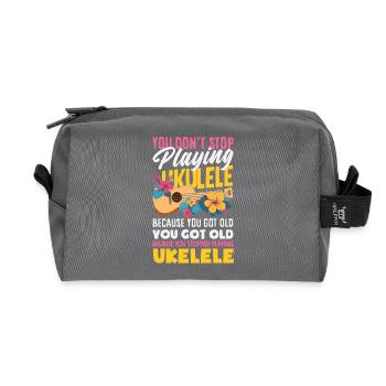 Wife Mom Ukulele Legend Funny Mother's Day - Recycled Toiletry Zip Bag - anthracite - Front