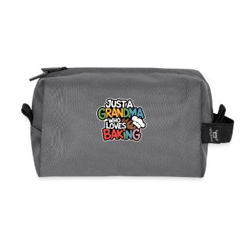 Ich bin Oma und backe gerne - Recycelte Kulturtasche - Anthrazit - Vorne